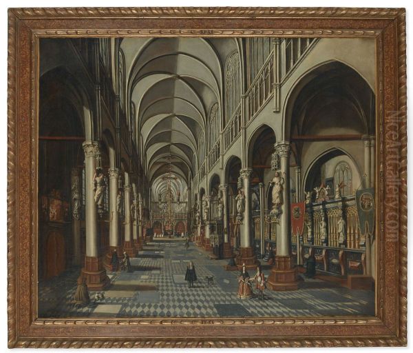 Interieur d'eglise anime de personnages - view 1