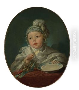 Le duc de Montpensier enfant prenant sa bouillie
