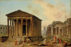 Caprice architectural avec des monuments de Nimes