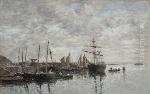 Portrieux, le port by Eugene Louis Boudin