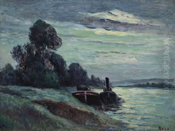 Peniches sur la Seine - view 1