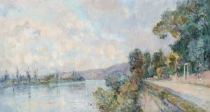 La Seine et les coteaux de Dieppedalle, vue prise de Croisset, pres Rouen