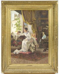 A Lady Sitting By A Window