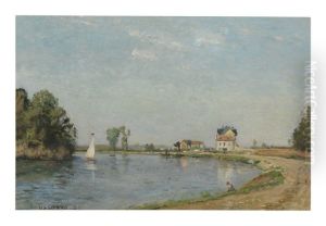 Riverside by Camille Pissarro