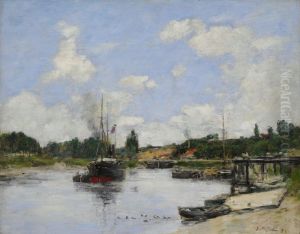 Saint-Valery-sur-Somme, the Port by Eugene Louis Boudin