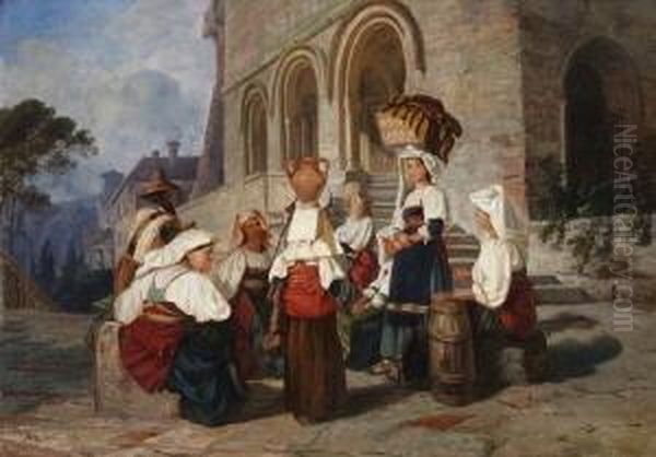 Italienische Bauerinnen Vor Einer
Kirche. - view 1