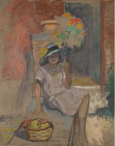 Nono assise dans un jardin
