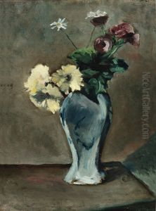 Anemones et anthemis dans un vase by unknown
