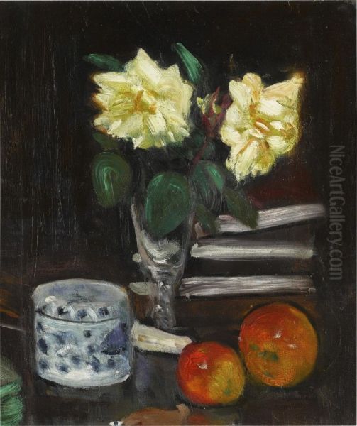 Still Life of Apples and Yellow Roses - view 1