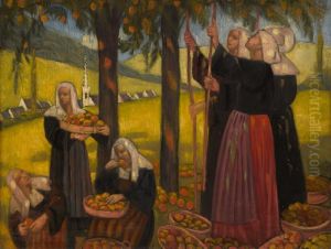 LES GAULEUSES DE POMMES by unknown