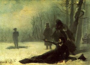 Duel of Alexander Pushkin and Georges d'Anthes by Adrian Volkov