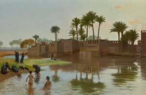 Femmes fellahs au bain