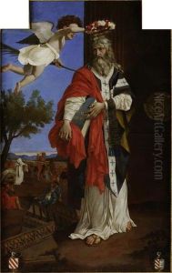 Saint Denis l'Areopagite couronne par un ange