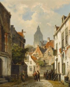 Dutch Street Scene by unknown