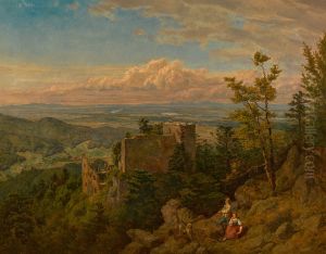 Die Burgruine Hohenbaden by Hans Thoma