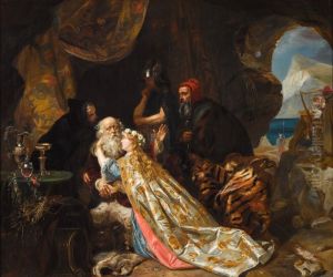 King Lear and Cordelia by unknown