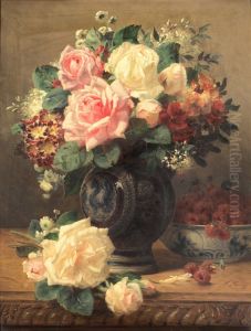 Still Life with Roses and Raspberries by unknown