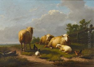 Sheep and Chicken in a Landscape Sheep and Chicken in a Landscape