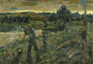 Angler In Der Dammerung by Erich Buttner
