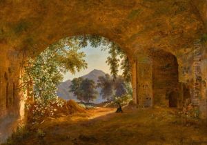 A Grotto with Castel Gandolfo Beyond A Grotto with Castel Gandolfo Beyond