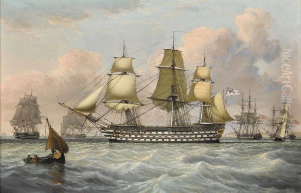 H.M.S. Britannia and Other Shipping Near a Headland - view 1