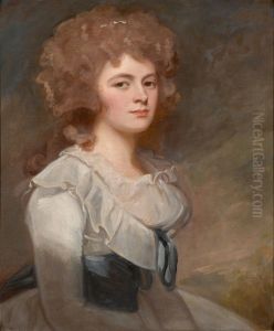 Portrait of Catherine Chichester (1765-91), half-length, wearing a white dress with a blue sash