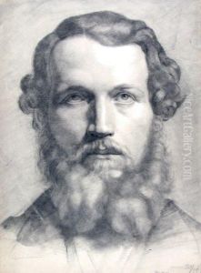 Schulterbild Eines Mannes Mit Bart by Georg Heinrich Buttner