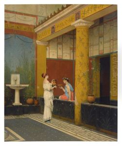 A POMPEIIAN COURTYARD by unknown