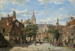 A view of the Hoogstraat towards the village church, Abcoude