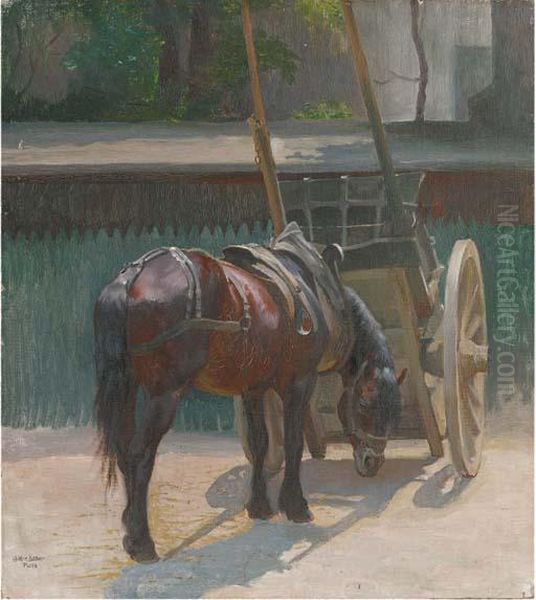 A Cart Horse In A Yard - view 1