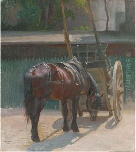 A Cart Horse In A Yard