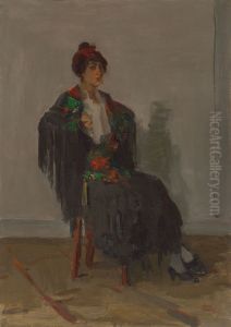 Seated lady in a Spanish dress Seated lady in a Spanish dress