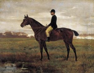 Gentleman Riding In Autumn Landscape by Helene Buttner