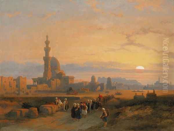 Procession before the tombs of the Caliphs, Grand Cairo - view 1