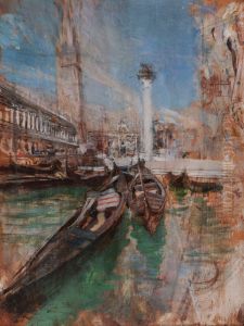Gondolas in front of Saint Mark's Square by Giovanni Boldini