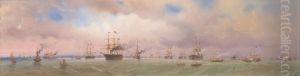 The great 'Peace Review' of the Fleet held at Spithead on 23rd April, 1856, following the conclusion of the Crimean War by unknown