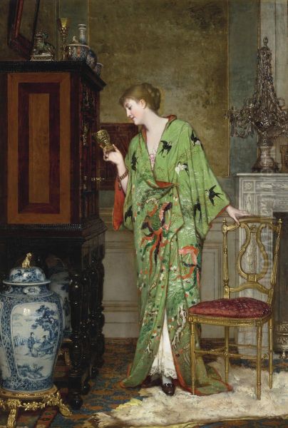 La collectionneuse au kimono vert - view 1
