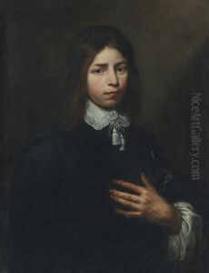 Portrait of a boy, aged 14, three-quarter-length by Jacob van Oost