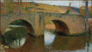 Le Pont de Labastide du Vert (un jour de printemps, ciel couvert) by Henri-Jean Guillaume Martin