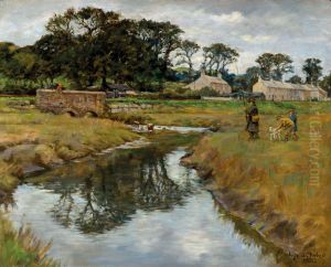 Where the river bends by Stanhope Alexander Forbes