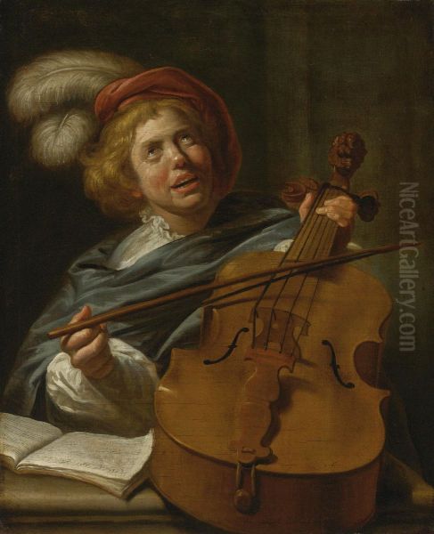 Cello player - view 1