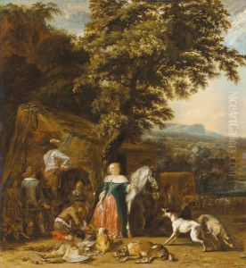A hunting party by Abraham Danielsz. Hondius