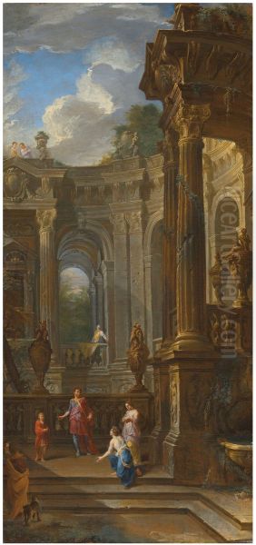 An architectural capriccio with David, Bathsheba and Solomon - view 1