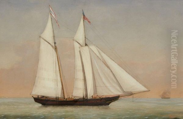 SCHOONER "LOO CHOO" IN A CALM SEA - view 1