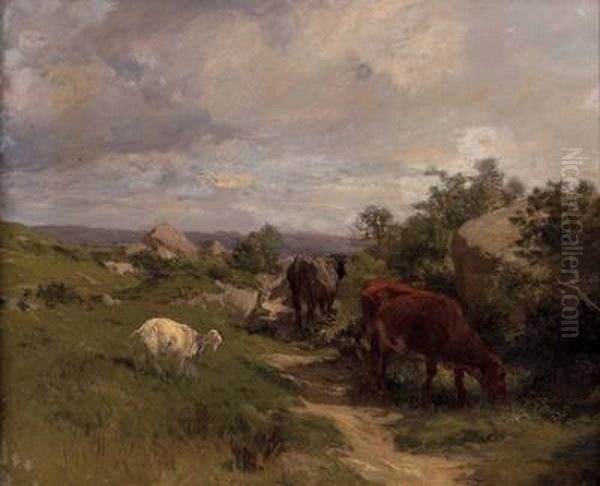 Ziege Und Weidende Kuhe - view 1