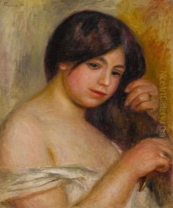 FEMME SE PEIGNANT by Pierre Auguste Renoir