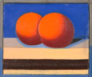 To appelsiner pa et bord. by Vilhelm Lundstrom