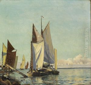 Sailing ships off Dragor. by Christian Molsted