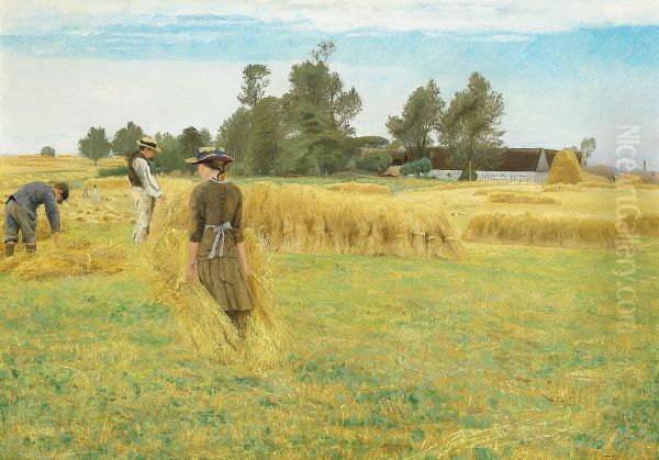 Harvest scene near the village of Ladby. - view 1