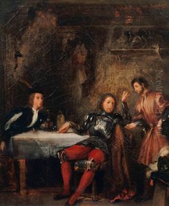 Quentin Durward et le Balafre by Eugene Delacroix